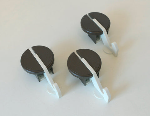 Vintage Plastic Wall Coat Rack: Space Age Retro Hooks, Set of 3