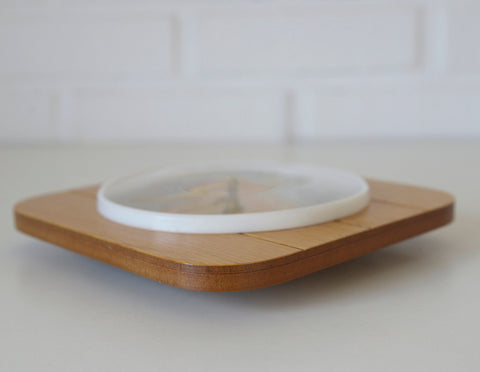 Mid Century Modern Wooden Wall Clock: Vintage Farmhouse Decor