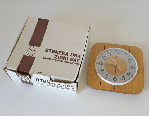 Mid Century Modern Wooden Wall Clock: Vintage Farmhouse Decor