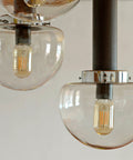 MCM Glass Globe Pendant Light: Space Age Chandelier, Yugoslavia 1980s