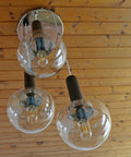 MCM Glass Globe Pendant Light: Space Age Chandelier, Yugoslavia 1980s