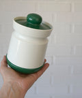 Vintage Kitchen Stash Jars: Green & White Retro Storage - Set of 3