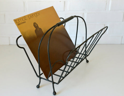 Vintage Magazine Rack / Record Stand / Farmhouse Decor from 1960's / Mid Century Newspaper Stand