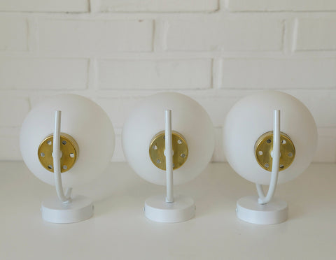 Set of 3 Vintage Sputnik Wall Lamps: Mid Century Modern Sconces