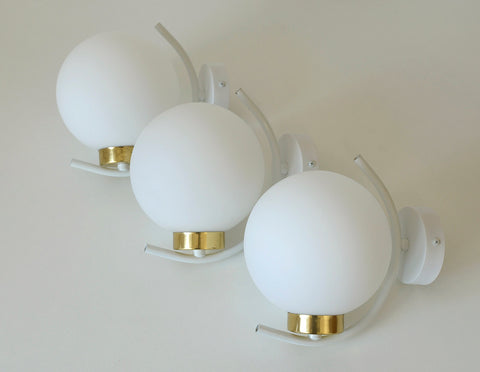 Set of 3 Vintage Sputnik Wall Lamps: Mid Century Modern Sconces
