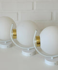 Set of 3 Vintage Sputnik Wall Lamps: Mid Century Modern Sconces