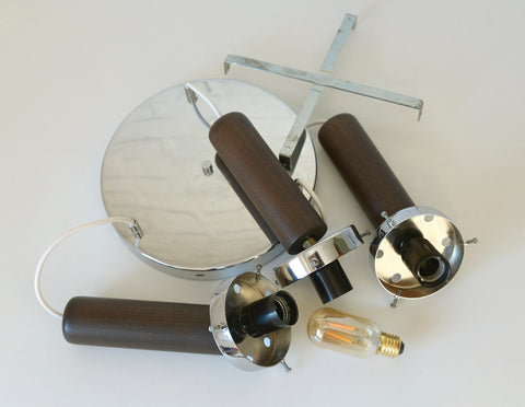 MCM Glass Globe Pendant Light: Space Age Chandelier, Yugoslavia 1980s