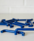 Vintage Blue Plastic Drawer Pull: Retro Memphis Cabinet Handle, Hewi Style
