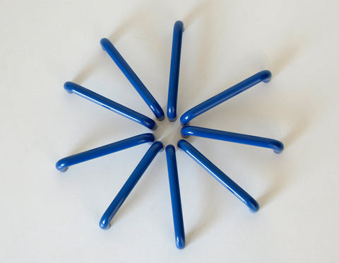 Vintage Blue Plastic Drawer Pull: Retro Memphis Cabinet Handle, Hewi Style