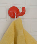 Vintage Red Plastic Coat Hooks: Mid Century Modern Wall Rack, Set of 5