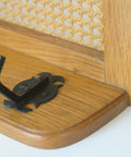 Vintage Coat Rack / Rattan Shelf / Mid Century Wooden Hat Rack / Yugoslavia 1960's