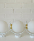 Set of 3 Vintage Sputnik Wall Lamps: Mid Century Modern Sconces