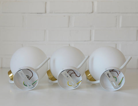 Set of 3 Vintage Sputnik Wall Lamps: Mid Century Modern Sconces