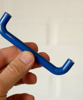 Vintage Blue Plastic Drawer Pull: Retro Memphis Cabinet Handle, Hewi Style
