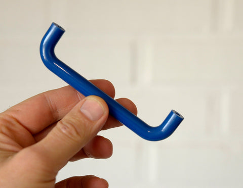 Vintage Blue Plastic Drawer Pull: Retro Memphis Cabinet Handle, Hewi Style