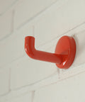 Vintage Red Plastic Coat Hooks: Mid Century Modern Wall Rack, Set of 5