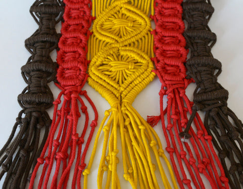 Large 1970s Macrame Wall Hanging: Vintage Boho MCM Decor