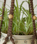 Vintage Macrame Plant Hanger: Large 1970s Boho Folk Art Decor