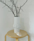 Vintage Kaiser Germany Porcelain Vase: 1960s Shell Design
