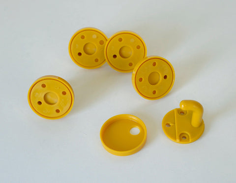 Vintage Yellow Plastic Coat Hook: Mid Century Modern Wall Decor