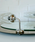 Vintage Hollywood Regency Vanity Mirror: German Chrome & Glass, 1980s