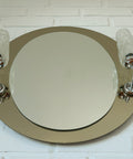Vintage Hollywood Regency Vanity Mirror: German Chrome & Glass, 1980s