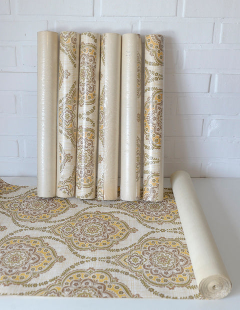 Vintage Baroque Wallpaper: Retro Floral Home Decor, Yugoslavia 1970s