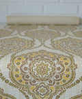 Vintage Baroque Wallpaper: Retro Floral Home Decor, Yugoslavia 1970s