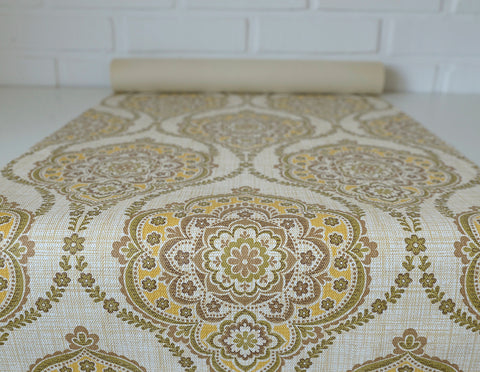 Vintage Baroque Wallpaper: Retro Floral Home Decor, Yugoslavia 1970s