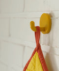Vintage Yellow Plastic Coat Hook: Mid Century Modern Wall Decor