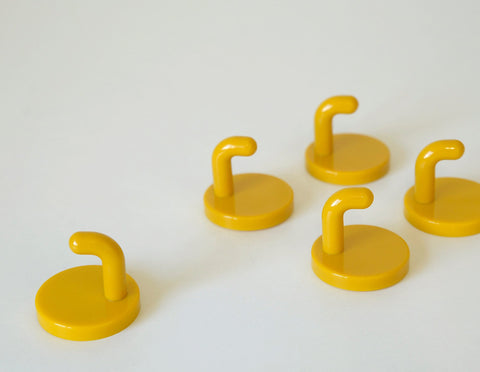 Vintage Yellow Plastic Coat Hook: Mid Century Modern Wall Decor