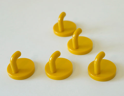Vintage Yellow Plastic Coat Hook: Mid Century Modern Wall Decor