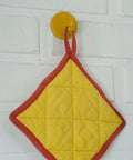 Vintage Yellow Plastic Coat Hook: Mid Century Modern Wall Decor