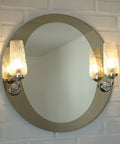 Vintage Hollywood Regency Vanity Mirror: German Chrome & Glass, 1980s