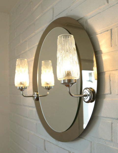 Vintage Hollywood Regency Vanity Mirror: German Chrome & Glass, 1980s