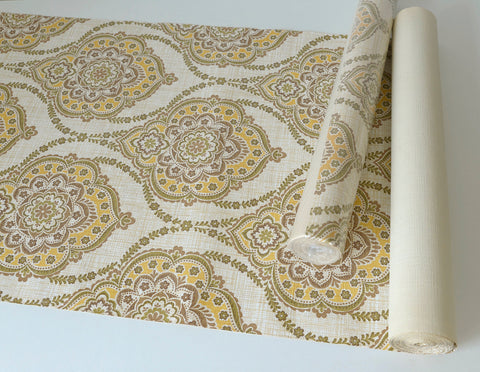 Vintage Baroque Wallpaper: Retro Floral Home Decor, Yugoslavia 1970s