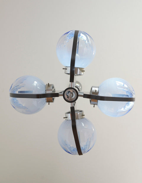 Mazzega Murano Glass Pendant Light: Brutalist Sputnik MCM Chandelier