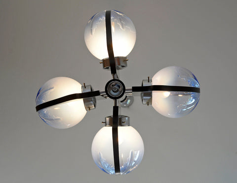 Mazzega Murano Glass Pendant Light: Brutalist Sputnik MCM Chandelier