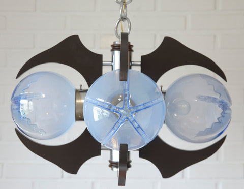 Mazzega Murano Glass Pendant Light: Brutalist Sputnik MCM Chandelier