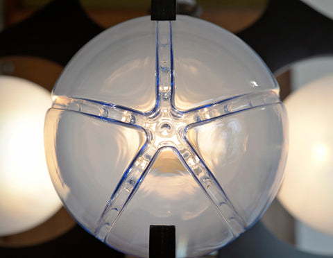 Mazzega Murano Glass Pendant Light: Brutalist Sputnik MCM Chandelier