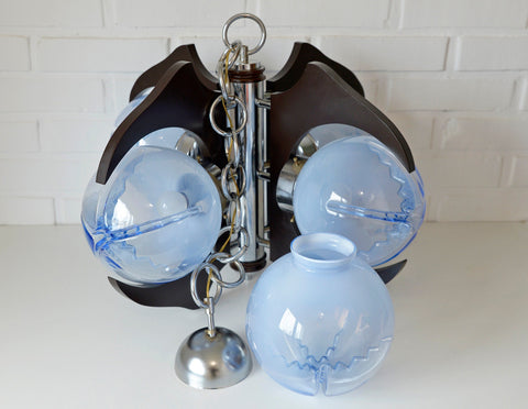 Mazzega Murano Glass Pendant Light: Brutalist Sputnik MCM Chandelier
