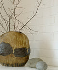 Large Mid-Century Modern Lava Glaze Vase: German Vintage Pottery