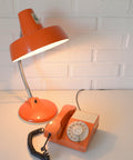 Vintage Orange Phone / Working Rotary Retro Telephone / Iskra Yugoslavia 1970's / Mid Century Modern Office