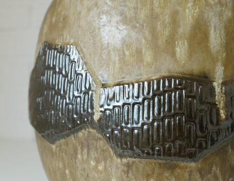 Large Mid-Century Modern Lava Glaze Vase: German Vintage Pottery