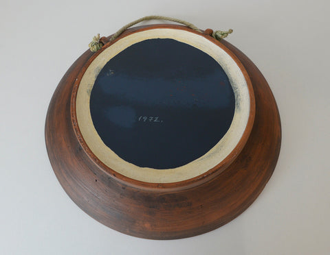Vintage Ceramic Wall Mirror: Handmade Rustic Decor, Yugoslavia 1970s