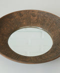 Vintage Ceramic Wall Mirror: Handmade Rustic Decor, Yugoslavia 1970s