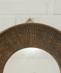 Vintage Ceramic Wall Mirror: Handmade Rustic Decor, Yugoslavia 1970s