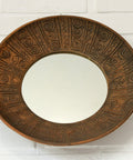 Vintage Ceramic Wall Mirror: Handmade Rustic Decor, Yugoslavia 1970s