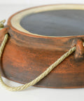 Vintage Ceramic Wall Mirror: Handmade Rustic Decor, Yugoslavia 1970s