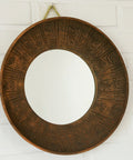 Vintage Ceramic Wall Mirror: Handmade Rustic Decor, Yugoslavia 1970s